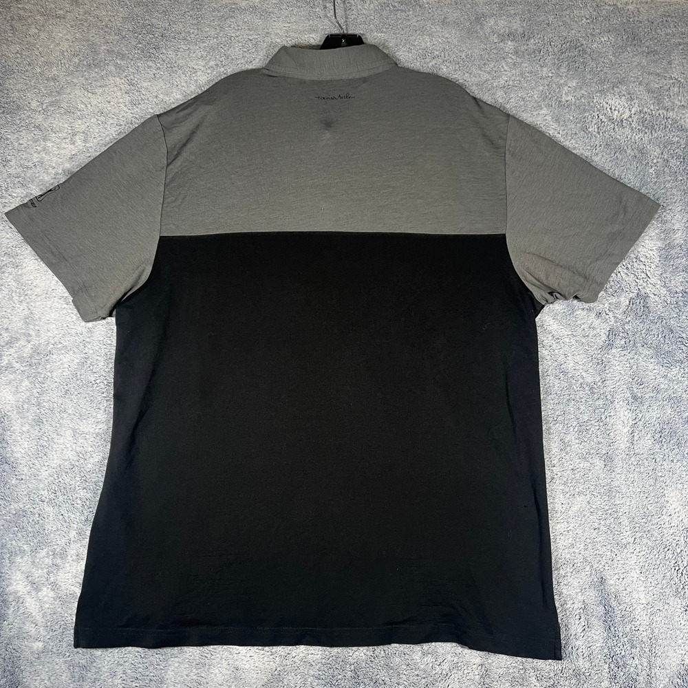 TravisMathew Mens XXL TPC San Antonio Pima Cotton Blend Golf Polo Black Grey - Picture 14 of 16